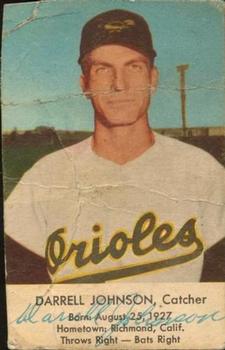 1954 EssKay Hot Dogs Baltimore Orioles #NNO Darrell Johnson Front
