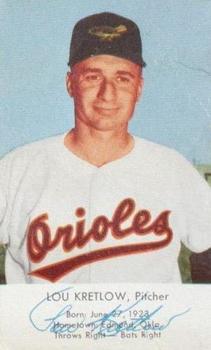 1955 EssKay Hot Dogs Baltimore Orioles #NNO Lou Kretlow Front