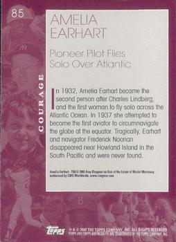 2002 Topps American Pie Spirit of America #85 Amelia Earhart Back