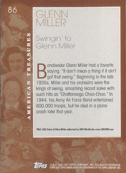 2002 Topps American Pie Spirit of America #86 Glenn Miller Back