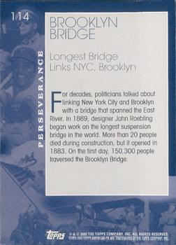 2002 Topps American Pie Spirit of America #114 Brooklyn Bridge Back