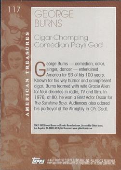 2002 Topps American Pie Spirit of America #117 George Burns Back
