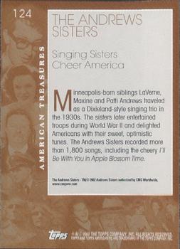 2002 Topps American Pie Spirit of America #124 The Andrews Sisters Back
