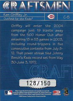 2004 Donruss - Master Craftsmen #C-5 Ken Griffey Jr. Back