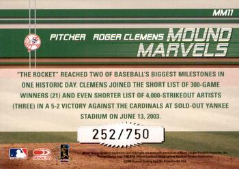 2004 Donruss - Mound Marvels #MM11 Roger Clemens Back