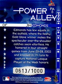 2004 Donruss - Power Alley Blue #PA5 Jim Edmonds Back