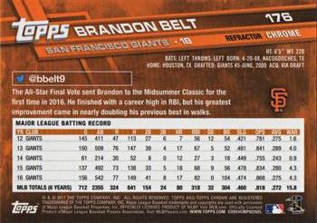 2017 Topps Chrome - X-Fractor #176 Brandon Belt Back