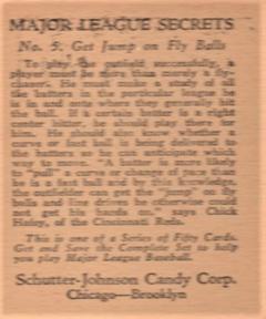 1935 Schutter-Johnson R332 #5 Chick Hafey Back