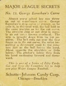 1935 Schutter-Johnson R332 #13 George Earnshaw Back