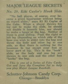 1935 Schutter-Johnson R332 #29 Kiki Cuyler Back