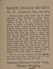 1935 Schutter-Johnson R332 #40 Ben Chapman Back