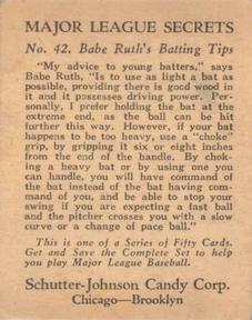 1935 Schutter-Johnson R332 #42 Babe Ruth Back