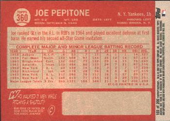 2002 Topps Archives #103 Joe Pepitone Back