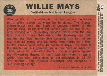 2002 Topps Archives #182 Willie Mays Back