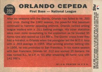 2002 Topps Archives #186 Orlando Cepeda Back