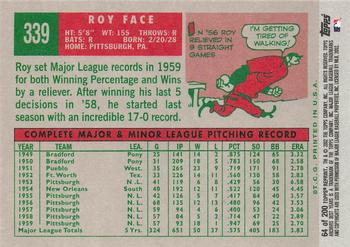 2002 Topps Archives #64 Roy Face Back