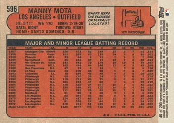 2002 Topps Archives #45 Manny Mota Back