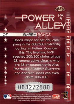 2004 Donruss - Power Alley Red #PA4 Barry Bonds Back