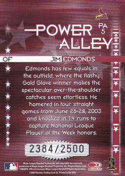 2004 Donruss - Power Alley Red #PA5 Jim Edmonds Back