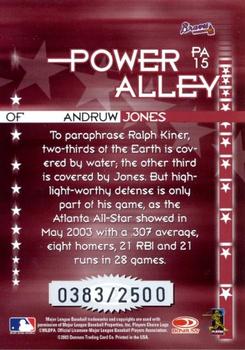 2004 Donruss - Power Alley Red #PA15 Andruw Jones Back