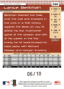 2004 Donruss - Press Proofs Black #280 Lance Berkman Back