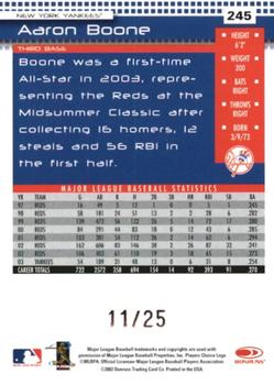 2004 Donruss - Press Proofs Gold #245 Aaron Boone Back