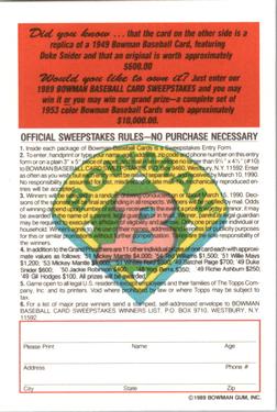 1989 Bowman - Reprint Sweepstakes (Tiffany) #NNO Edwin 