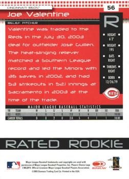 2004 Donruss - Press Proofs Red #56 Joe Valentine Back
