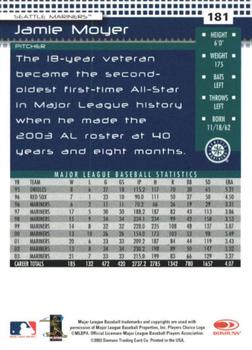 2004 Donruss - Press Proofs Red #181 Jamie Moyer Back