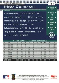 2004 Donruss - Press Proofs Red #184 Mike Cameron Back