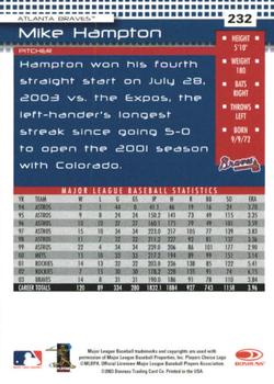 2004 Donruss - Press Proofs Red #232 Mike Hampton Back