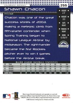 2004 Donruss - Press Proofs Red #255 Shawn Chacon Back