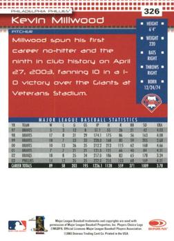 2004 Donruss - Press Proofs Red #326 Kevin Millwood Back