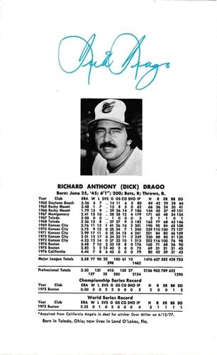 1977 Baltimore Orioles Photo Album #NNO Rich Drago Back