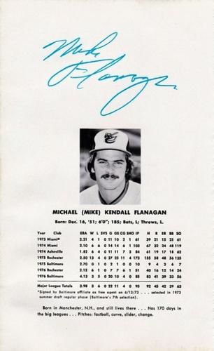 1977 Baltimore Orioles Photo Album #NNO Mike Flanagan Back