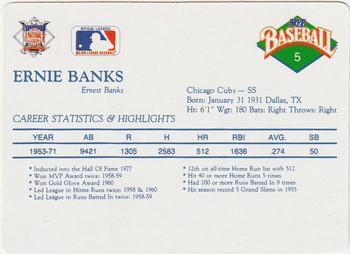 1990 MVP Baseball All-Star Card Game #5 Ernie Banks Back