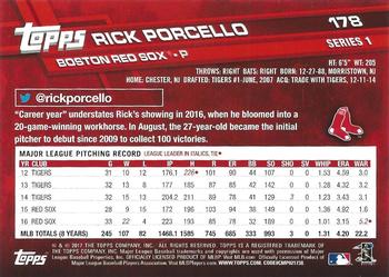 2017 Topps - Sparkle Foil #178 Rick Porcello Back