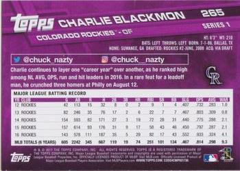 2017 Topps - Sparkle Foil #265 Charlie Blackmon Back