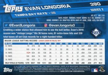 2017 Topps - Sparkle Foil #390 Evan Longoria Back