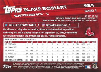 2017 Topps - Sparkle Foil #664 Blake Swihart Back