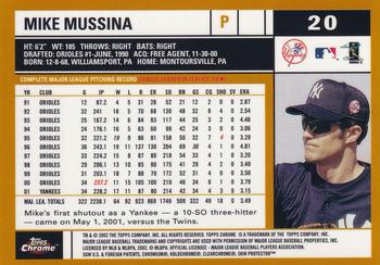 2002 Topps Chrome #20 Mike Mussina Back