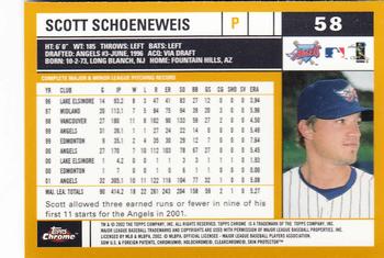 2002 Topps Chrome #58 Scott Schoeneweis Back