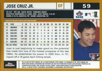 2002 Topps Chrome #59 Jose Cruz Jr. Back