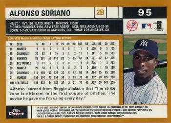 2002 Topps Chrome #95 Alfonso Soriano Back