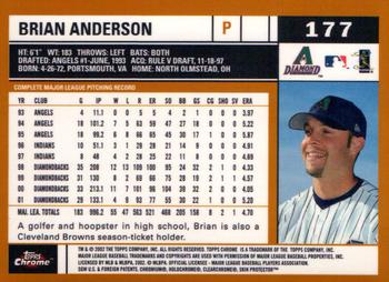 2002 Topps Chrome #177 Brian Anderson Back