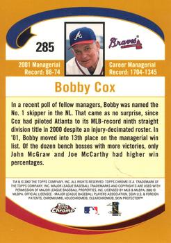 2002 Topps Chrome #285 Bobby Cox Back