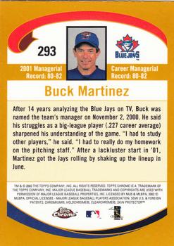 2002 Topps Chrome #293 Buck Martinez Back