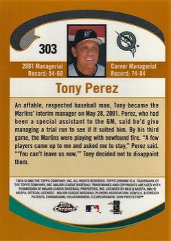 2002 Topps Chrome #303 Tony Perez Back