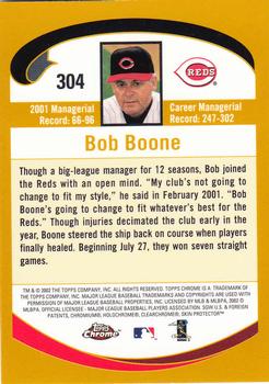 2002 Topps Chrome #304 Bob Boone Back