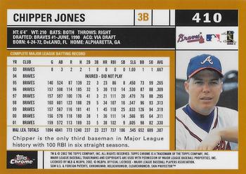 2002 Topps Chrome #410 Chipper Jones Back